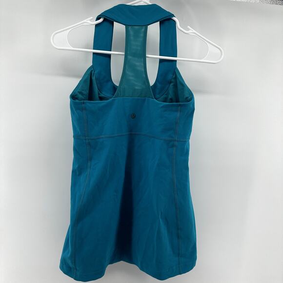 Lululemon Scoop Neck Racerback Tank Shelf Bra Wide Strap Luon COOLMAX Surge 8 - Picture 5 of 5
